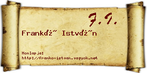 Frankó István névjegykártya
