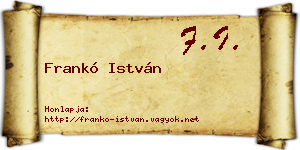 Frankó István névjegykártya