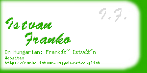 istvan franko business card